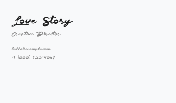 Love Story Business Card