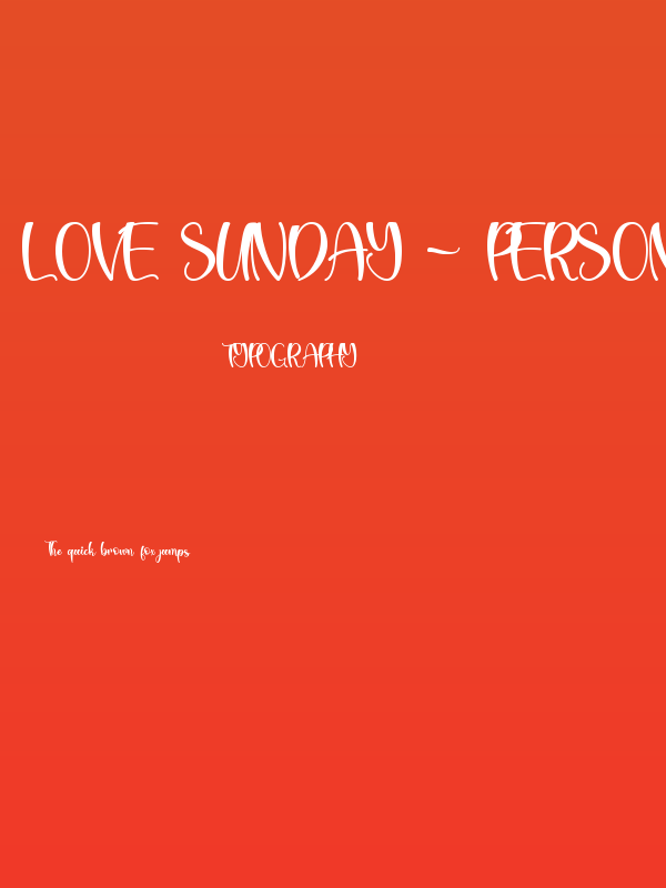 Love Sunday - Personal Use Poster