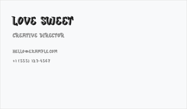 Love Sweet Business Card