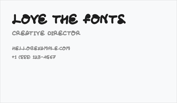 Love The Fonts Business Card