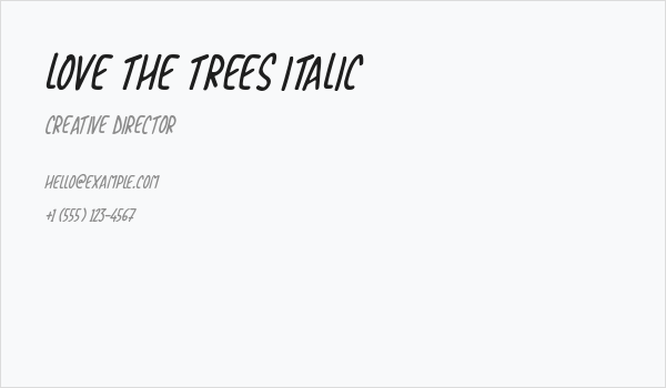 Love The Trees Italic Business Card