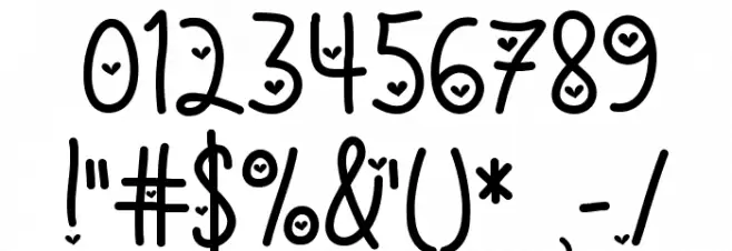 Love & Trust [Hearted] Font OTHER CHARS