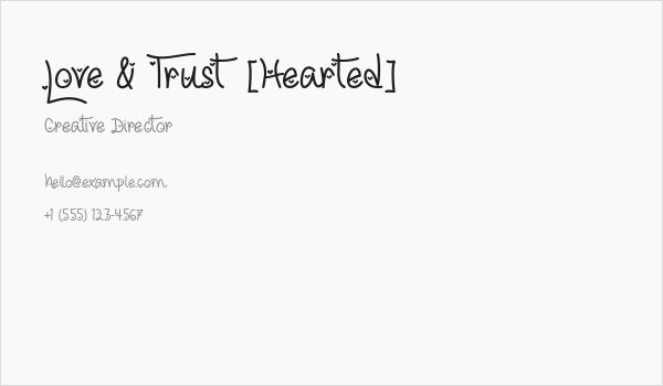 Love & Trust [Hearted] Business Card