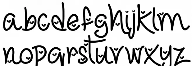Love & Trust [Hearted] Schriftart Kleinbuchstaben