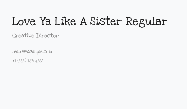 Love Ya Like A Sister Regular Business Card