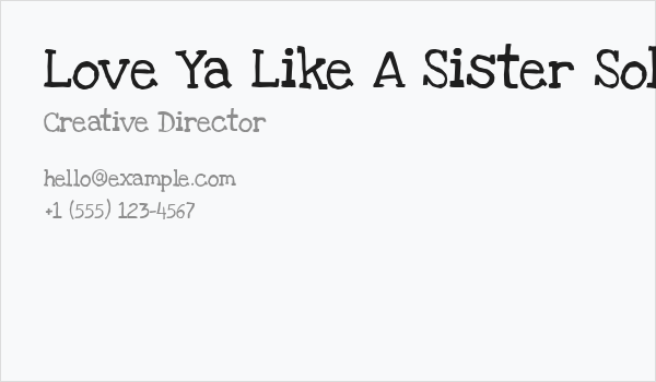 Love Ya Like A Sister Solid Business Card