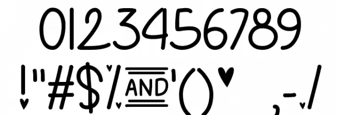 Love and Sunshine Font OTHER CHARS