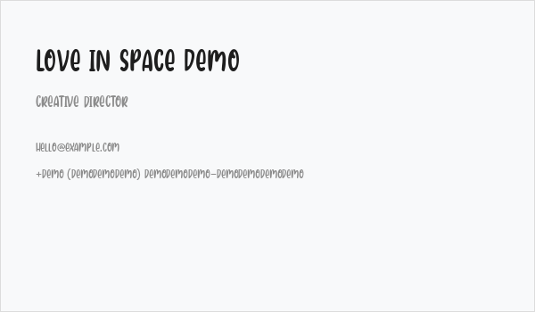 Love in space Demo Business Card