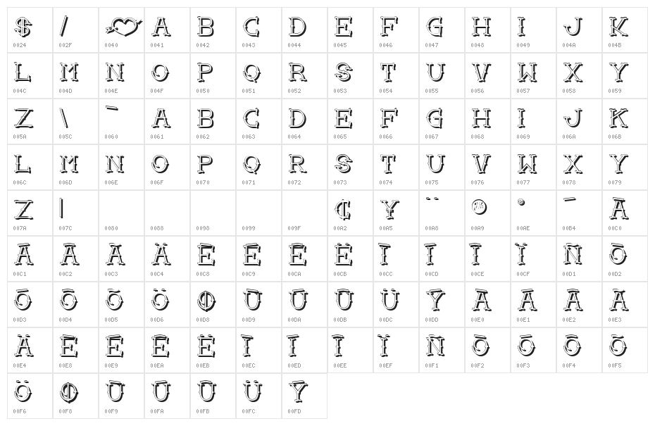Love you mom Shadow Character Map