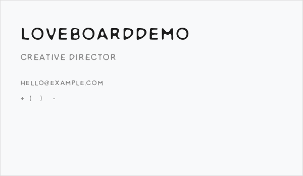 LoveBoardDEMO Business Card
