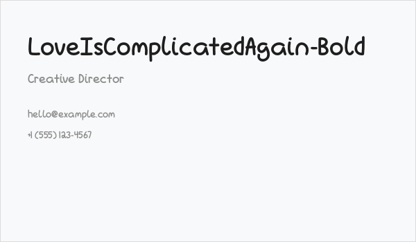 LoveIsComplicatedAgain-Bold Business Card
