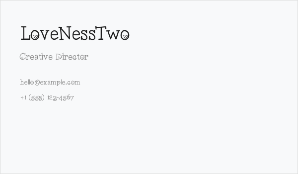 LoveNessTwo Business Card
