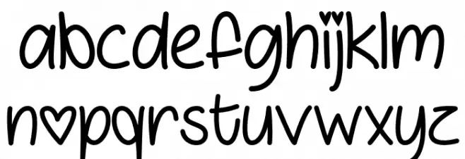 LoveandSunshine Schriftart Kleinbuchstaben