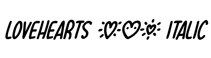 Lovehearts XYZ Italic  font caratteri gratis