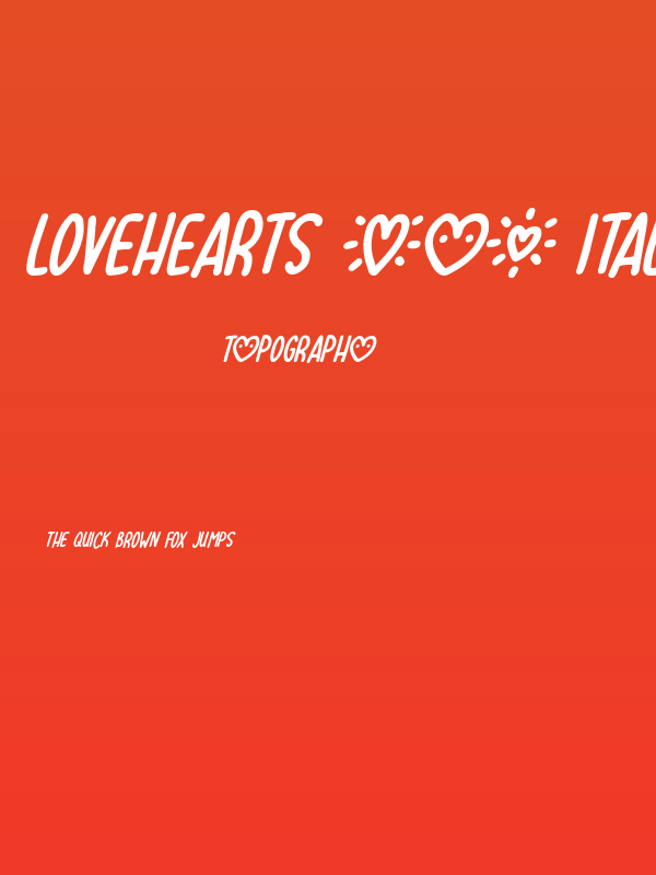Lovehearts XYZ Italic Poster