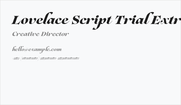 Lovelace Script Trial Extrabold Business Card