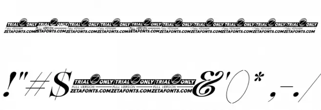 Lovelace Script Trial Medium Font OTHER CHARS