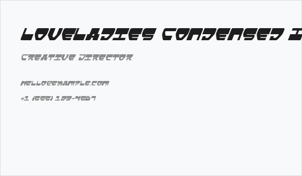 Loveladies Condensed Italic Business Card