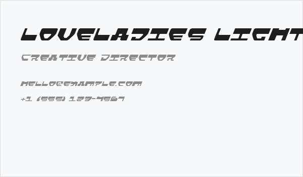 Loveladies Light Italic Business Card