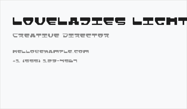 Loveladies Light Business Card