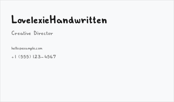 LovelexieHandwritten Business Card