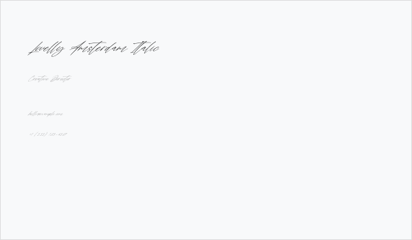 Lovelly Amsterdam Italic Business Card
