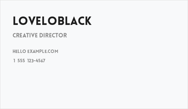 LoveloBlack Business Card