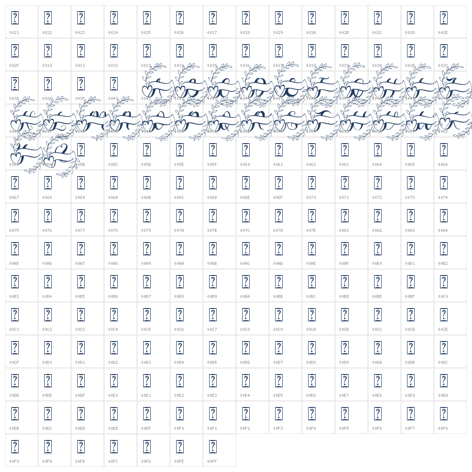 Lovely Amelina Monogram Demo Character Map