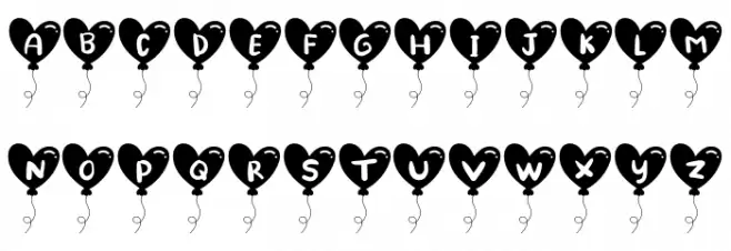Lovely Ballon फ़ॉन्ट अपरकेस