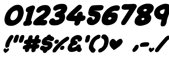 Lovely Bubbles Italic Schriftart Anderer Schreiben