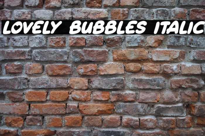 Lovely Bubbles Italic Example 3