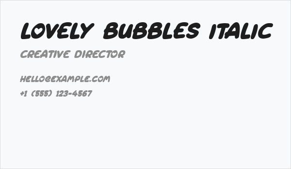 Lovely Bubbles Italic Business Card