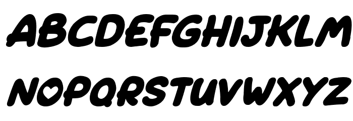 Lovely Bubbles Italic Schriftart Kleinbuchstaben