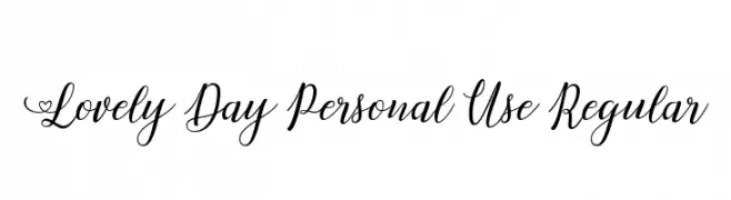 Lovely Day Personal Use Regular  नि: शुल्क फ़ॉन्ट्स डाउनलोड