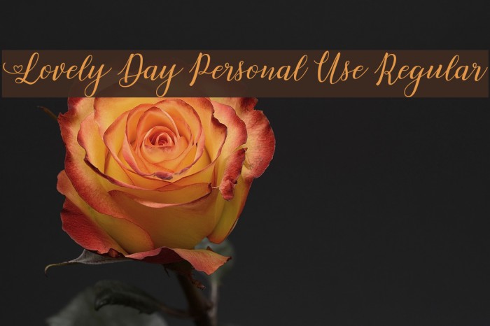 Lovely Day Personal Use Regular Example 1
