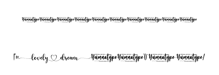 Lovely Dream Personal Use Font OTHER CHARS
