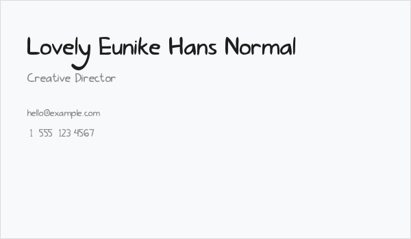 Lovely Eunike Hans Normal Business Card