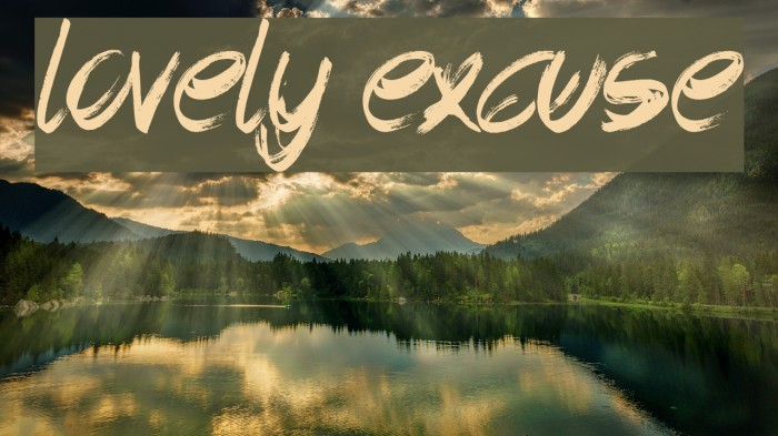 Lovely Excuse Font examples
