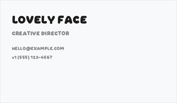 Lovely Face Business Card