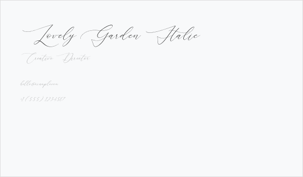 Lovely Garden Italic Business Card
