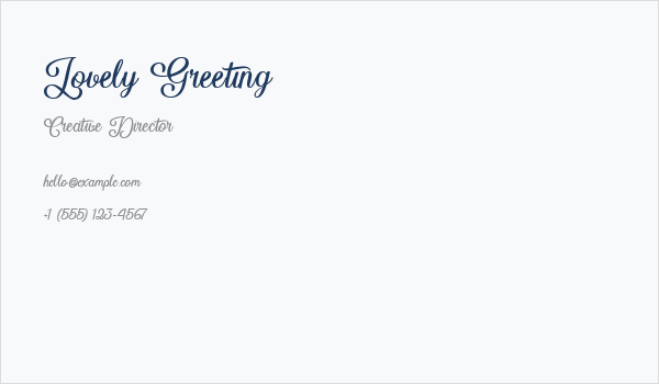 Lovely Greeting Business Card