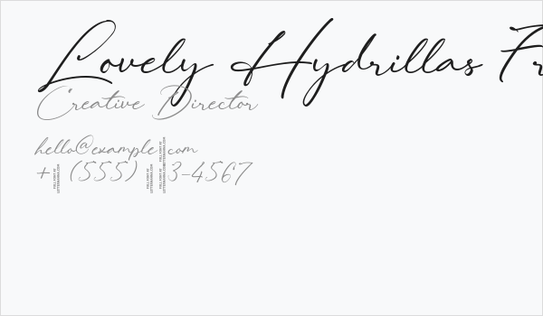 Lovely Hydrillas Free Regular Business Card