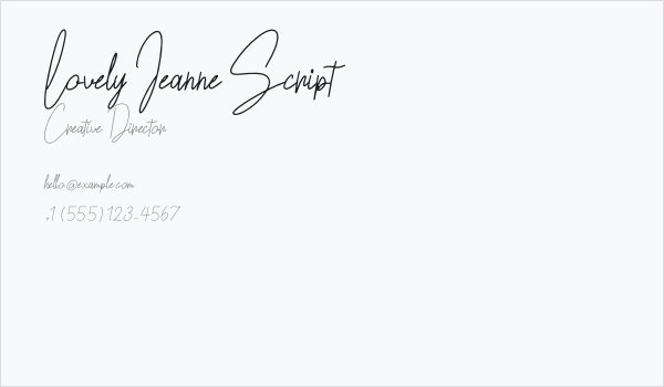 Lovely Jeanne Script Business Card