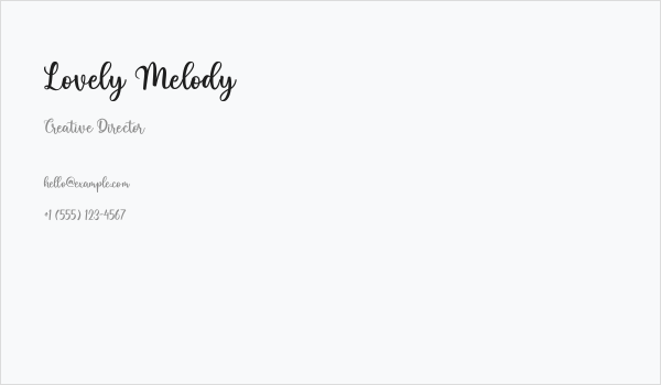 Lovely Melody Business Card