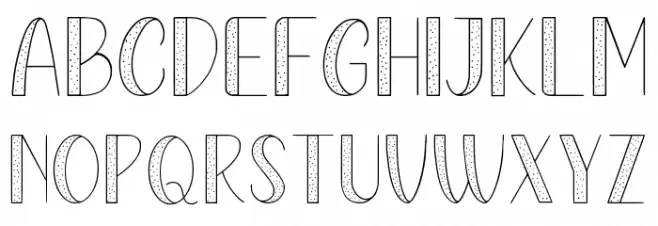Lovely Orange Dot Font UPPERCASE