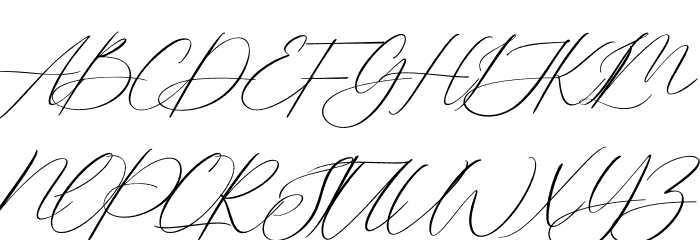Lovely Script फ़ॉन्ट अपरकेस