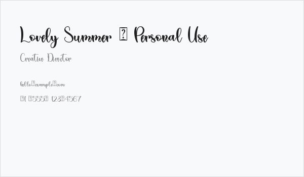 Lovely Summer - Personal Use Business Card