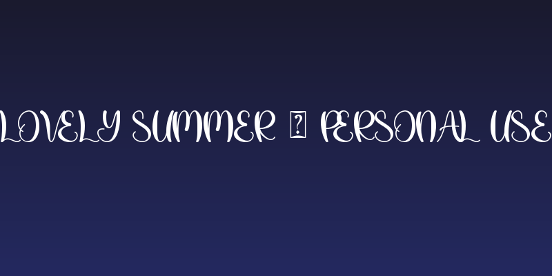 Lovely Summer - Personal Use Social Header