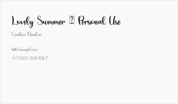 Lovely Summer - Personal Use Business Card