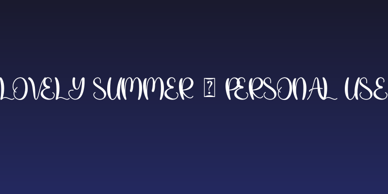 Lovely Summer - Personal Use Social Header